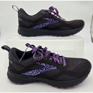 Brooks Women’s Revel 5 Black Purple Knit Running Shoes Sneakers Size 7.5 Medium